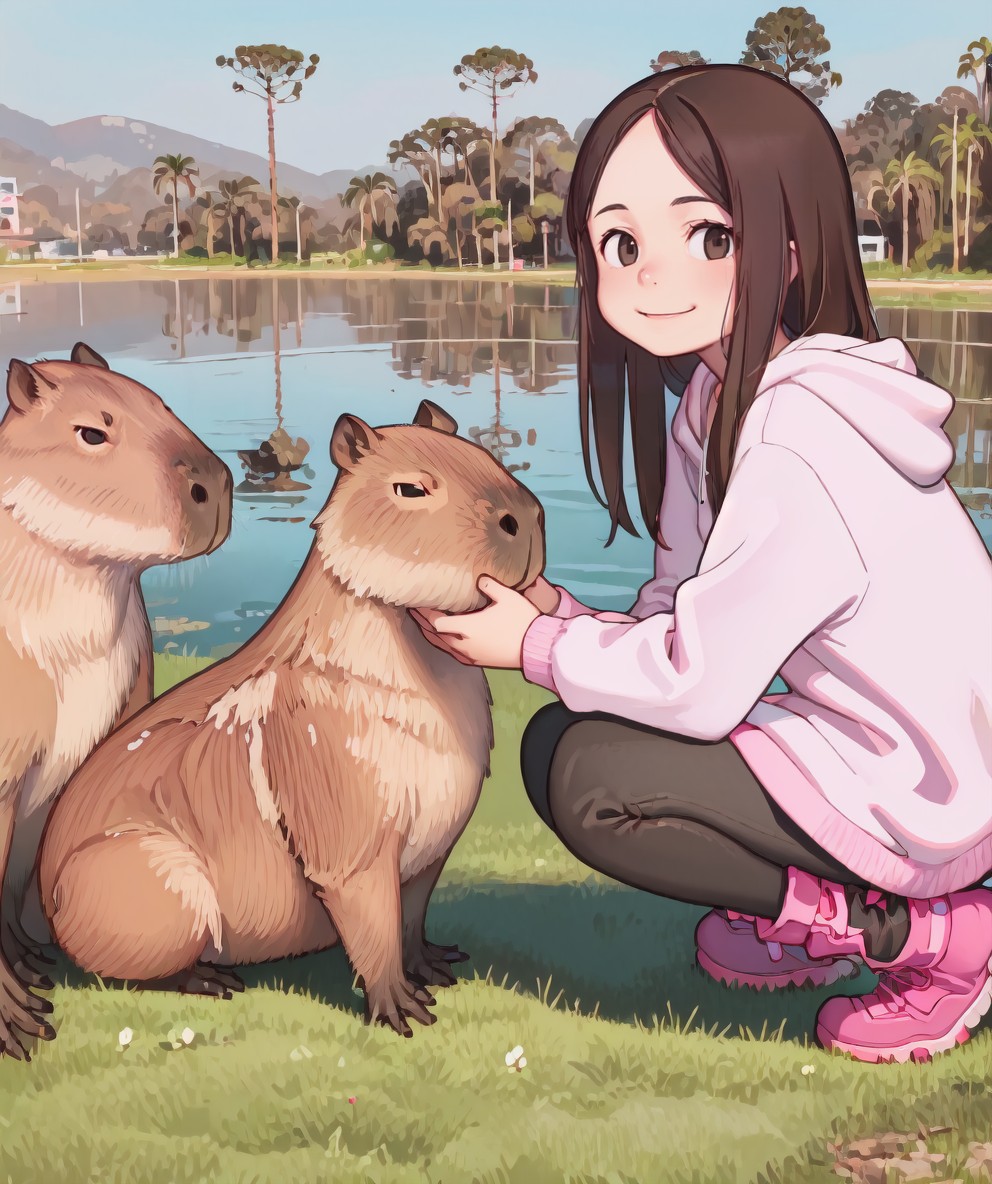 1371236802-1549977910-masterpiece, best quality,1girl, capybara, pink leggings, white hoodie, long hair, sky, cloud, tree, araucaria, brown hair, blac.jpg